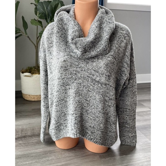 Express Soft Gray Slouchy Sweater XS Cowl Neck Long Sleeve Wool Mohair B2 - Picture 1 of 4